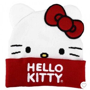 Women’s Sanrio Hello Kitty Big Face Bow Embroidered Beanie Hat